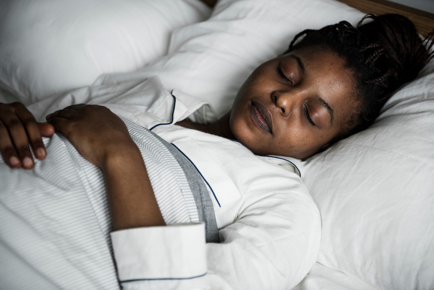 woman resting on back